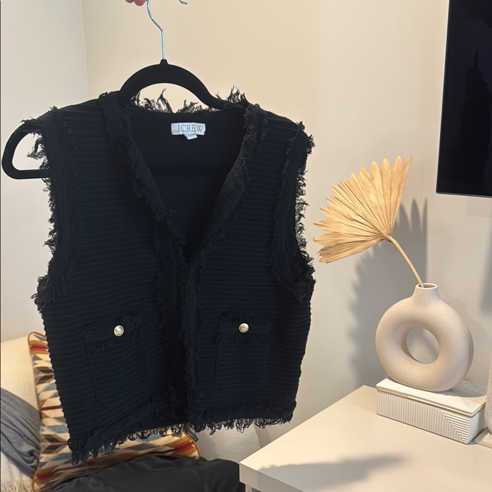 J. Crew Black Textured Vest
